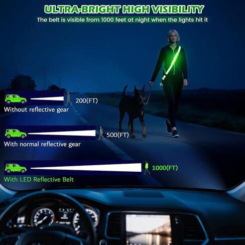 LED حزام عاكس وشاح ، قابلة للشحن LED LED LIGH in Kuwait