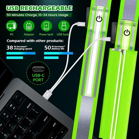 LED حزام عاكس وشاح ، قابلة للشحن LED LED LIGH in Kuwait