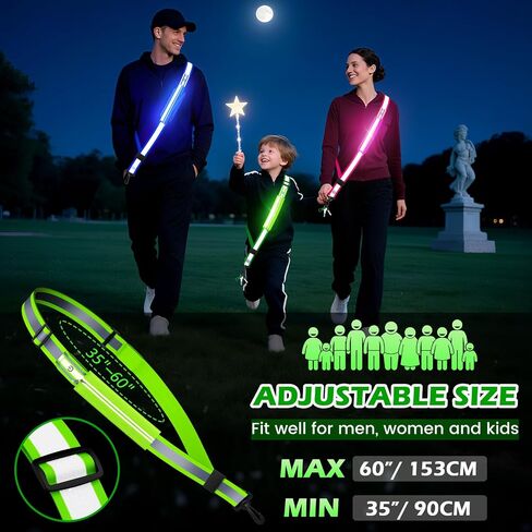 LED حزام عاكس وشاح ، قابلة للشحن LED LED LIGH in Kuwait