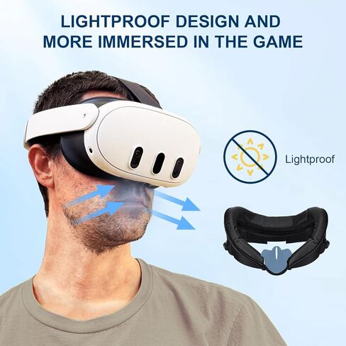 غطاء واجهة الوجه لـ META Quest 3 PACE PAD-حرير جليدي قابل للتعديل ووساء PU VR ، قناع الوجه البديل للتنفس ، حجب الخفيفة وإبلاغ سهل التنظيف in Kuwait