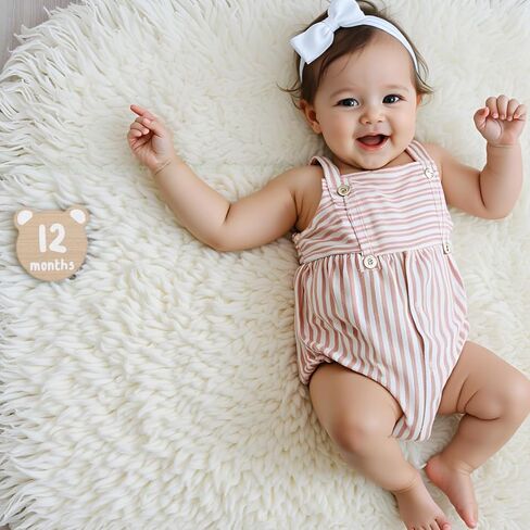 Kate & Milo Wooden Baby Monthly Milestone Photo Props, Round Discs with Classic Cursive Script, Double-Sided Photo Markers for Baby Announcements and Growth Pictures, 1-12 Months in Saudi Arabia
