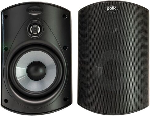 Polk Audio Atrium 4 مكبرات صوت خارجية مع حاوية رد الفعل باس | 4 مكبرات صوت (2 أزواج ، أسود) - متانة في جميع الأحوال الجوية | تغطية صوتية واسعة | نظام تثبيت القفل السريع | 2 أزواج (أسود) in Saudi Arabia