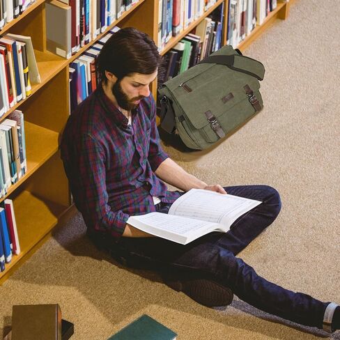 حقيبة قماشية للرجال والنساء، حقيبة كتف للسفر مقاس 15.6 بوصة، حقيبة كمبيوتر محمول، حقيبة عمل in Kuwait