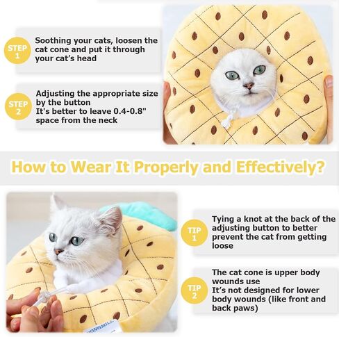 HONGMILL Cat Cone Collar Soft, Cat Cones to Stop Licking, Pet Cones for Cats Orange in Saudi Arabia