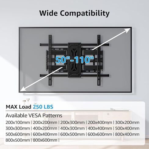 Mountup Huffy Duty Full Motion Wall Wall Mount مقابل 50-110 بوصة أجهزة تلفزيون كبيرة ، ويحتوي على 250 رطلاً ، و 1.65 "شريحة تلفزيونية ضئيلة مع التمديد ، والدوار والميل ، و preasesembled ، و Max Vesa 800x600mm ، و Fits 12-24" ، MU0096 in Saudi Arabia