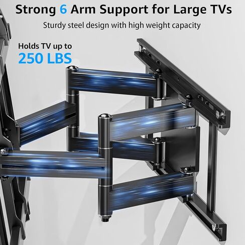 Mountup Huffy Duty Full Motion Wall Wall Mount مقابل 50-110 بوصة أجهزة تلفزيون كبيرة ، ويحتوي على 250 رطلاً ، و 1.65 "شريحة تلفزيونية ضئيلة مع التمديد ، والدوار والميل ، و preasesembled ، و Max Vesa 800x600mm ، و Fits 12-24" ، MU0096 in Saudi Arabia