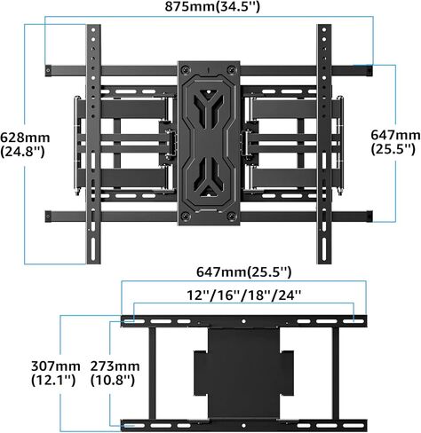 Mountup Huffy Duty Full Motion Wall Wall Mount مقابل 50-110 بوصة أجهزة تلفزيون كبيرة ، ويحتوي على 250 رطلاً ، و 1.65 "شريحة تلفزيونية ضئيلة مع التمديد ، والدوار والميل ، و preasesembled ، و Max Vesa 800x600mm ، و Fits 12-24" ، MU0096 in Saudi Arabia