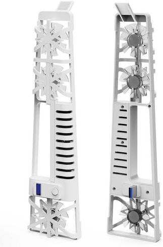 Cooling Fan for PS5 with LED Light,PS5 Fan Cooler System, Adjustable Speed (3 Speeds Mode),Silent Enhanced Cooling Fan Compatible with PlayStation 5 Slim Disc & Digital (White) in Saudi Arabia
