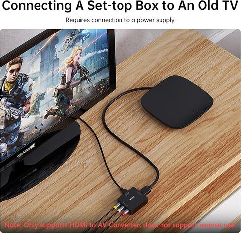 محول HDMI إلى RCA ، HDMI إلى AV Adapter Adapter Audio Converter يدعم PAL/NTSC للتلفزيون الأقدم ، وعصا التلفزيون ، وأقراص DVD ، و Android TVS Box in Saudi Arabia
