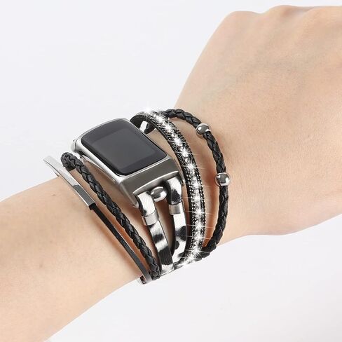 نطاقات جلدية متوافقة مع شحن Fitbit 6/Charge 5 نطاقات للنساء ، Boho المصنوعة يدويًا بملاحف الأوساط البديلة لحزام المجوهر in Saudi Arabia