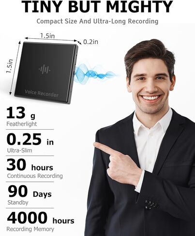 128G Voice Activated Recorder,3072Kbps Voice Recorder with AI-Intelligent Triple Noise Reduction, Audio Recorder with 4000Hours Store，Recording Device for Lectures, Meetings, Intervie in Saudi Arabia