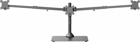 VIVO Premium Freestanding Triple Monitor Desk Mount for 3 Screens up to 22 lbs, Fits up to 38 inch Ultrawides on Center Bracket, Adjustable Telescoping Arms, Flush Wall Setup, Black, STAND-TS03F in Saudi Arabia