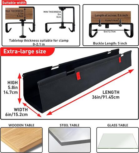 [Upgraded] Under Desk Cable Management, 36" Cord Organizer, with Silicone Pads (No Scratch!), 16 Cable Ties, Washable PE Honeycomb Base,Fits Any Desk 0-2.1", No Stinky Cardboard! Beige in Saudi Arabia