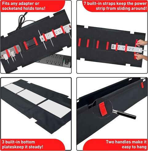 [Upgraded] Under Desk Cable Management, 36" Cord Organizer, with Silicone Pads (No Scratch!), 16 Cable Ties, Washable PE Honeycomb Base,Fits Any Desk 0-2.1", No Stinky Cardboard! Beige in Saudi Arabia