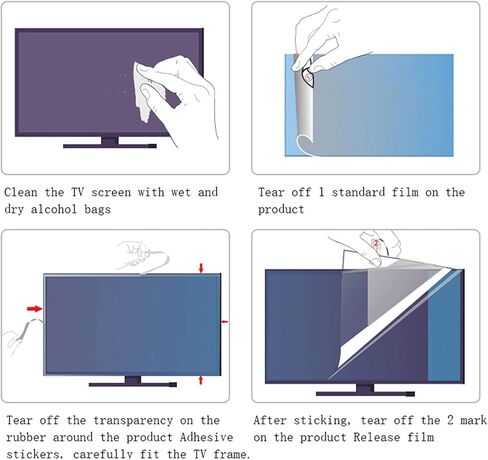 86 Inch TV Screen Protectors, Matte Anti Glare/Anti Blue Light/Anti Scratch Filter Film Monitor Protection Panel for Relieve Eye Strain, 1925x1100mm in Saudi Arabia