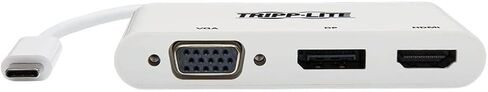 Tripp Lite USB C to HDMI/DisplayPort/VGA Adapter (M/F), USB 3.1 Gen 1, Thunderbolt 3 to HDMI/DisplayPort/VGA, 4K Adapter, White (U444-06N-HVDPW) in Saudi Arabia