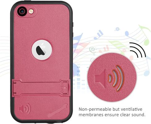 حالة مقاومة للماء لـ iPod Touch 7/6/5 مقاومة للصدمات ومقاومة للغبار غلاف واقٍ كامل الجسم للسباحة والرياضة في الهواء الطلق والمطر والثلوج - متوافقة مع Itouch 5/6/7th الجيل (الوردي) in Kuwait