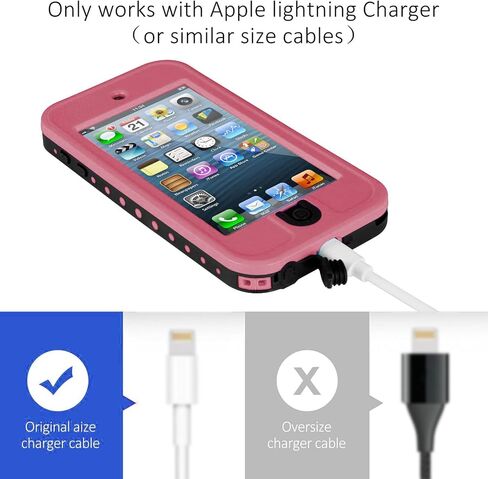حالة مقاومة للماء لـ iPod Touch 7/6/5 مقاومة للصدمات ومقاومة للغبار غلاف واقٍ كامل الجسم للسباحة والرياضة في الهواء الطلق والمطر والثلوج - متوافقة مع Itouch 5/6/7th الجيل (الوردي) in Kuwait