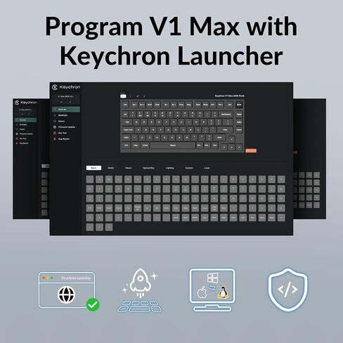 Keychron V1 Max 75 ٪ RGB لوحة مفاتيح ميكانيكية مخصصة ، 2.4 جيجا هرتز/بلوتوث 5.1/سلكية QMK/عبر ماكرو قابلة للبرمجة ، Gateron Gateron كوكب المشتري الأحمر MATT in Saudi Arabia
