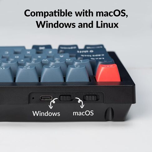 Keychron V1 Max 75 ٪ RGB لوحة مفاتيح ميكانيكية مخصصة ، 2.4 جيجا هرتز/بلوتوث 5.1/سلكية QMK/عبر ماكرو قابلة للبرمجة ، Gateron Gateron كوكب المشتري الأحمر MATT in Saudi Arabia