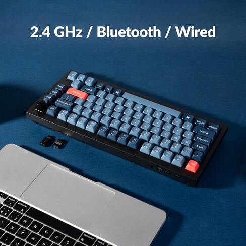 Keychron V1 Max 75 ٪ RGB لوحة مفاتيح ميكانيكية مخصصة ، 2.4 جيجا هرتز/بلوتوث 5.1/سلكية QMK/عبر ماكرو قابلة للبرمجة ، Gateron Gateron كوكب المشتري الأحمر MATT in Saudi Arabia