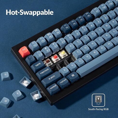 Keychron V1 Max 75 ٪ RGB لوحة مفاتيح ميكانيكية مخصصة ، 2.4 جيجا هرتز/بلوتوث 5.1/سلكية QMK/عبر ماكرو قابلة للبرمجة ، Gateron Gateron كوكب المشتري الأحمر MATT in Saudi Arabia