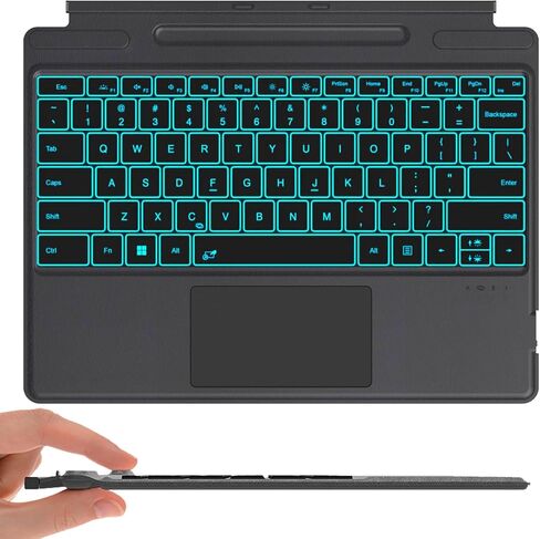 Surface Pro Keyboard for Microsoft Surface Pro 8/9/X/10/11 13 inch, Wireless Type Cover with 7 Color Backlit, Bluetooth Ultra-Slim Portable Magnetic Keyboard with Trackpad, Rechargeable Battery in Saudi Arabia