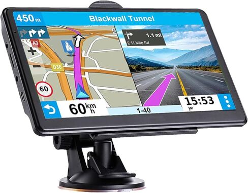 GPS Navigator لـ Car Truck RV ، أحدث خريطة 2025 ، 7 بوصة شاشة تعمل باللمس ، اتجاه صوت حقيقي منفرد ، يذكر نظام الملاحة للسيارات ، ونظام تحديد المواقع العالمي (GPS) بالسرعة والتحذير الأحمر. in Kuwait