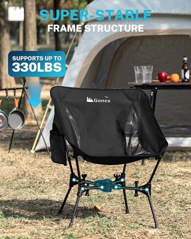 Gonex Portable Camping Chair, Compact Collapsible Backpacking Camp Chair in Kuwait