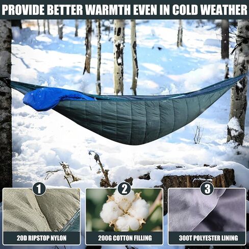أرجوحة Underquilt ، لحاف معزول كامل الطول للأراجزين ، 4 موسم الشتاء تحت لحاف للتخييم ، المشي لمسافات طويلة ، الظهر ، السفر ، الشاطئ ، الفناء الخلفي ، الفناء in Saudi Arabia