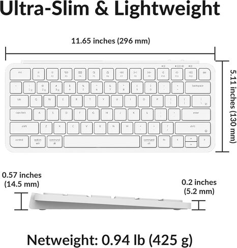Keychron B1 Pro Ultra -Slim ZMK/Launcher اللاسلكي بلوتوث 2.4 جيجاهرتز/سلكية لوحة مفاتيح Mac Windows Linux - رمادي in Saudi Arabia