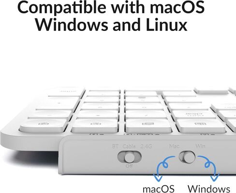 Keychron B1 Pro Ultra -Slim ZMK/Launcher اللاسلكي بلوتوث 2.4 جيجاهرتز/سلكية لوحة مفاتيح Mac Windows Linux - رمادي in Saudi Arabia