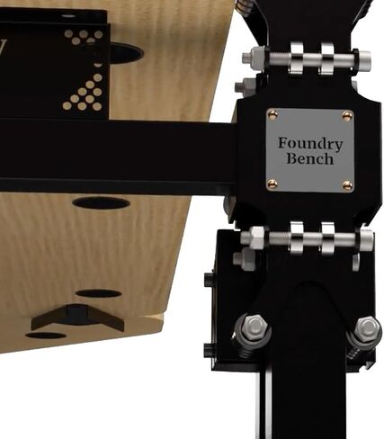 VERSADESK® Foundry Bench 80" x 80" Extra Wide L-Shaped Split-Level Corner Standing Desk | Electric Height Adjustable. 1" Bamboo Surface. USB & USBC Charging Ports. Mobile App Controllable. in Kuwait