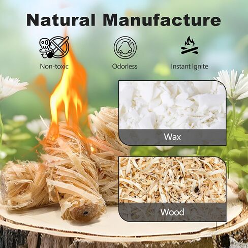216 PCS Fire Starter - مبتدئين في Fire Natural Fireplace و Belet Stove و Campfires و BBQ و Pizza Oven و Camping و Fire Pit & Chimney و Smoker و Fire Starters for Grill و Charcoal Starter in Saudi Arabia