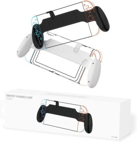 XHSESA Ergonomic Anti-Slip Grip for Switch/Switch OLED/Switch2 - Lightweight Handheld Controller Accessories (Black) in Saudi Arabia