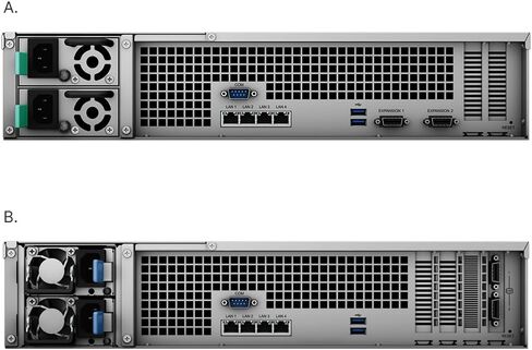 Synology Rackstation RS3621RPXS NAS Server مع وحدة المعالجة المركزية Xeon 2.1GHz ، ذاكرة 64 جيجابايت ، تخزين HDD 240 تيرابايت ، منافذ شبكية 2 × 10GBE ، طاقة زائدة ، حزمة تشغيل DSM مع مجموعة السكك الحديدية in Saudi Arabia
