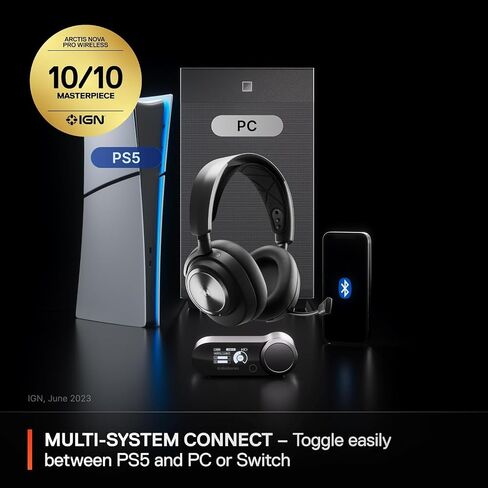 SteelSeries Arctis Nova Pro Wireless Multi-System Gaming Headset - Premium Hi-Fi Drivers - Active Noise Cancellation - Infinity Power System -PC, PS 5/PS 4, Switch, Mobile (Renewed) in Saudi Arabia