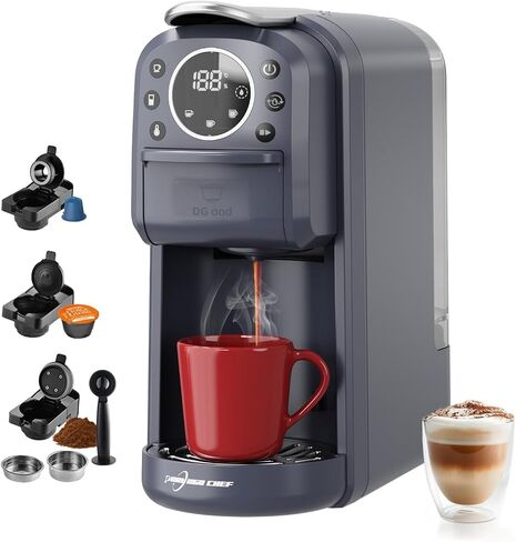 Multi-Captule Espresso 4in1 صانع القهوة ، آلة قهوة واحدة من أجل Nespresso و Dolce Gusto و ESE Pods و Ground Coffee أو Water Hot و Smart & Section في أي مساحة ، 20BAR ، CM-C05A in Kuwait