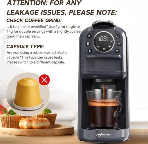Multi-Captule Espresso 4in1 صانع القهوة ، آلة قهوة واحدة من أجل Nespresso و Dolce Gusto و ESE Pods و Ground Coffee أو Water Hot و Smart & Section في أي مساحة ، 20BAR ، CM-C05A in Kuwait