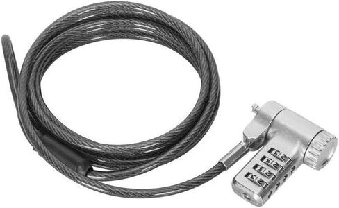 Targus DEFCON Ultimate Universal Resettable Combination Lock - Preset - 4-Digit - Silver - Galvanized Steel - 6.50 ft - for Monitor, Docking Station, Notebook in Saudi Arabia