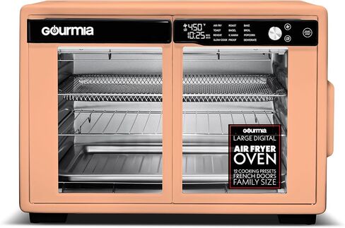 Gourmia French Door Digital Air Fryer Oven - XL 37QT Capacity, 12 Presets, FryForce 360° Tech, Dehydrate, Proof, Slow Cook, Fits 13" Pizza, 1700W, Stainless Steel in Saudi Arabia