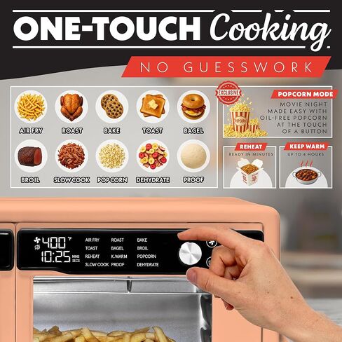 Gourmia French Door Digital Air Fryer Oven - XL 37QT Capacity, 12 Presets, FryForce 360° Tech, Dehydrate, Proof, Slow Cook, Fits 13" Pizza, 1700W, Stainless Steel in Saudi Arabia