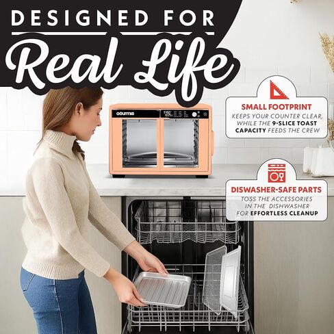 Gourmia French Door Digital Air Fryer Oven - XL 37QT Capacity, 12 Presets, FryForce 360° Tech, Dehydrate, Proof, Slow Cook, Fits 13" Pizza, 1700W, Stainless Steel in Saudi Arabia
