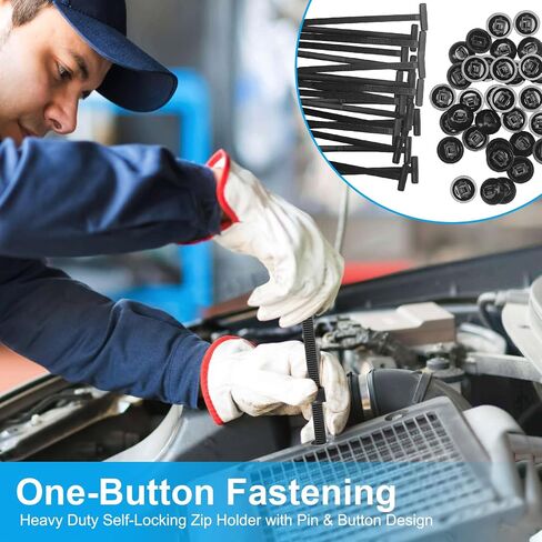 100 Pcs Automotive Universal Nylon Tie Buckles, Heavy-Duty Self-Locking, New Multifunctional Automotive Fasteners for DIY Auto Repair, Home & Office Use in Saudi Arabia