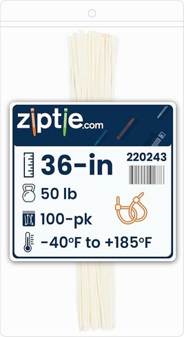 علاقات zip الطبيعية متعددة الأغراض مقاس 11 بوصة-إدارة سلك شد 50 رطل-لفائف التعادل المدرجة في UL 21-متعدد الأغراض (100 حزمة) in Kuwait