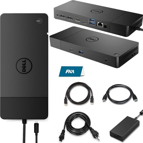 Dell WD19 180W محطة الإرساء ، HDMI/مزدوج DisplayPort ، محطة دلوب Dell مع توصيل الطاقة 130W ، دعم مراقب مزدوج ، حزمة مع محول 180W ، كابلات HDMI/DP (متجددة) in Saudi Arabia