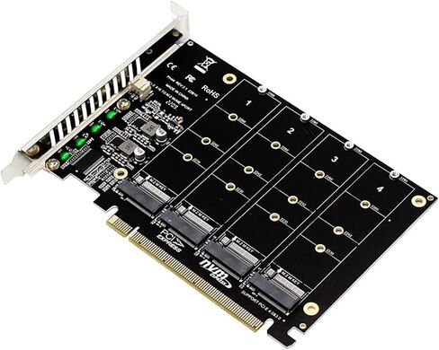 PH44 4*NVMe RAID PCI-E X16 Split Card High Speed 4 * 64Gbps Support m.2 NVMe SSD 2230 2242 2260 2280 in Saudi Arabia