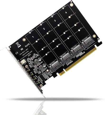 PH44 4*NVMe RAID PCI-E X16 Split Card High Speed 4 * 64Gbps Support m.2 NVMe SSD 2230 2242 2260 2280 in Saudi Arabia