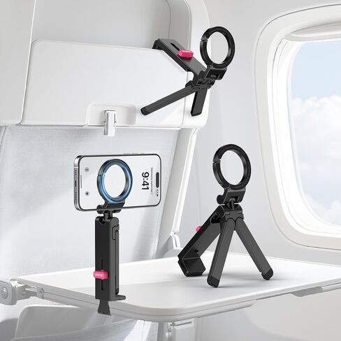 حامل هاتف Ulanzi MA88 Magnetic Airplane لـ Magsafe iPhone 16-12 سلسلة ، أقوى حامل ثلاثي القوائم عبر الهاتف المغناطيسي للنساء ، 360 درجة دوران طيران طيران أساسي لجدول علبة المقعد in Kuwait