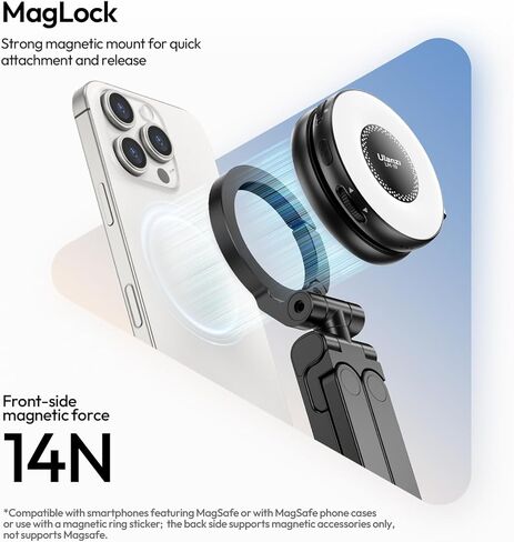 حامل هاتف Ulanzi MA88 Magnetic Airplane لـ Magsafe iPhone 16-12 سلسلة ، أقوى حامل ثلاثي القوائم عبر الهاتف المغناطيسي للنساء ، 360 درجة دوران طيران طيران أساسي لجدول علبة المقعد in Kuwait